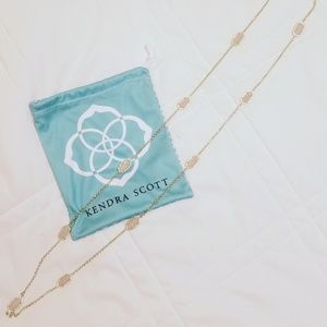 Gold and pale pink long Kendra Scott necklace